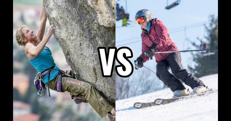 Outdoor Rock Climbing vs. Skiing