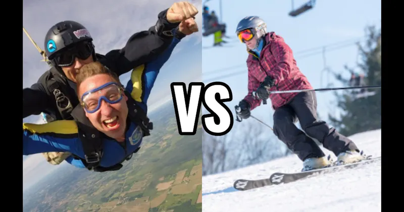 Skiing vs. Skydiving
