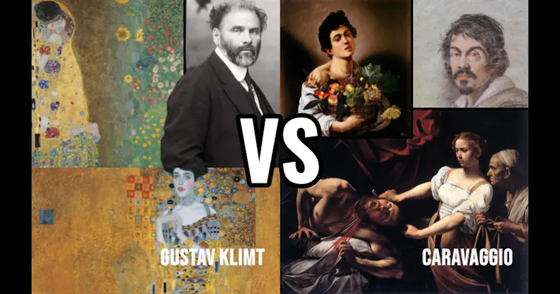 Caravaggio vs. Gustav Klimt