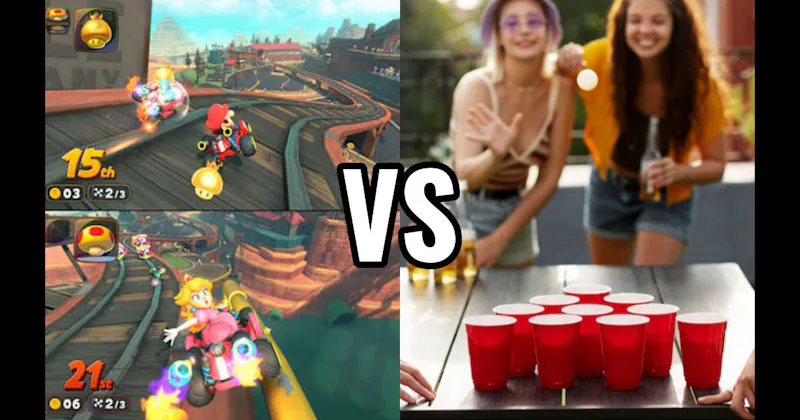 Beer Pong vs. Mario Kart