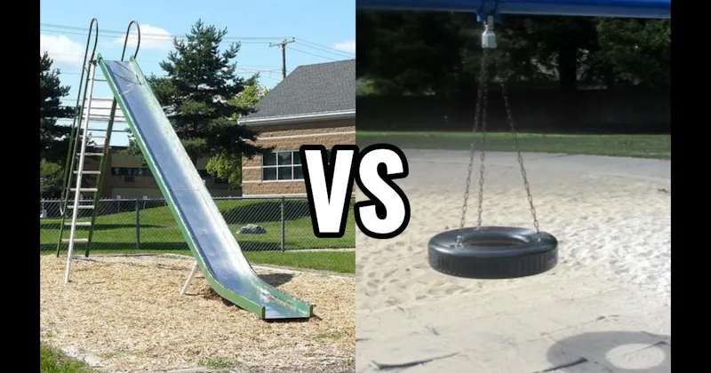 Metal Slide vs. Tire Swing