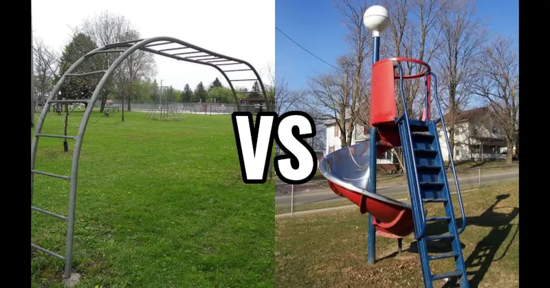 Monkey Bars vs. Spiral Slide