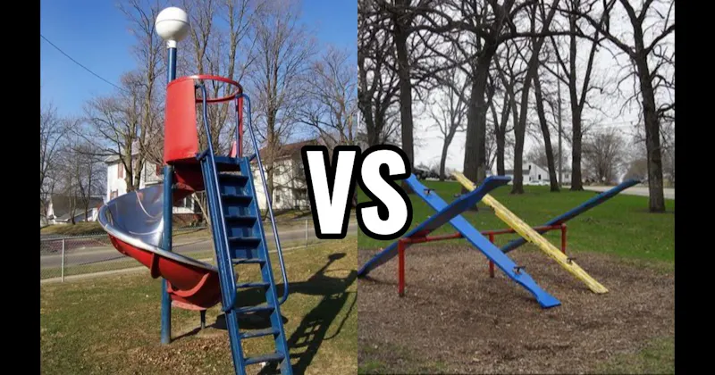 Spiral Slide vs. Teeter-Totter