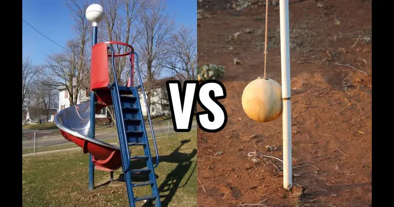 Spiral Slide vs. Tetherball
