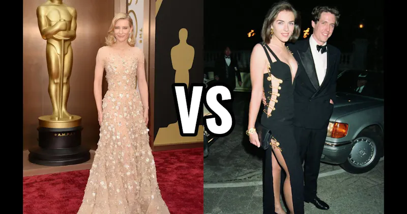 Cate Blanchett (Armani Privé) vs. Elizabeth Hurley (Versace)