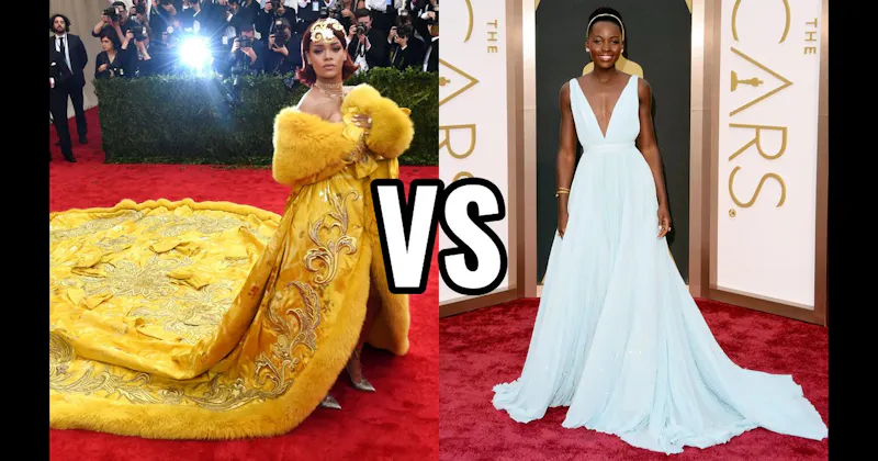 Lupita Nyong’o (Prada) vs. Rihanna (Guo Pei)