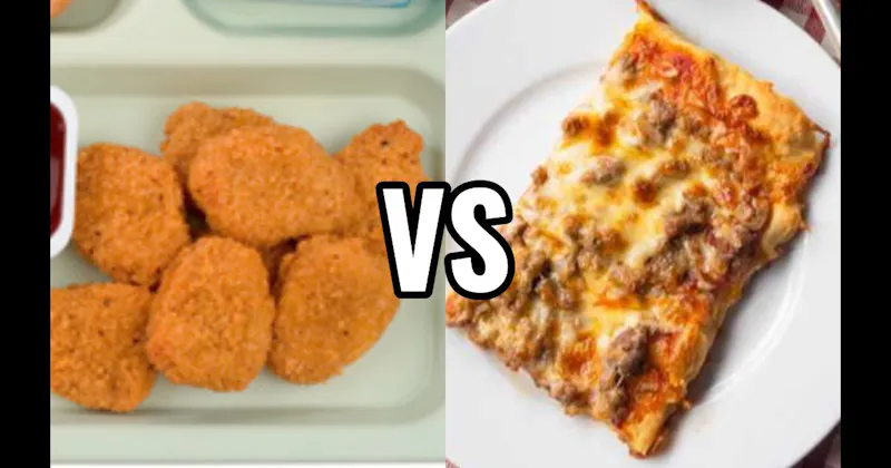 Chicken Nuggets vs. Square Pizza