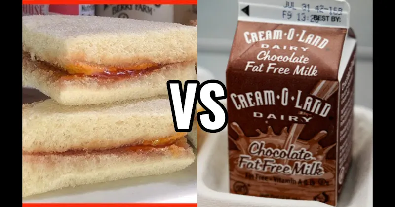 Chocolate Milk Carton vs. Peanut Butter & Jelly Sandwich