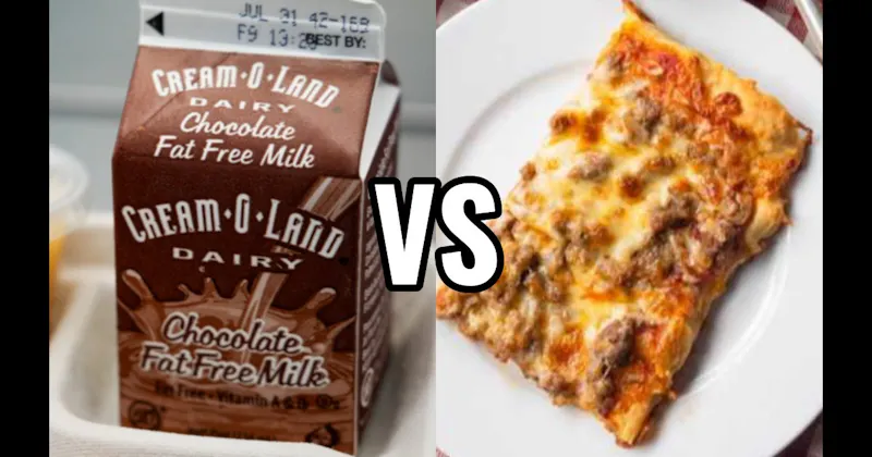 Chocolate Milk Carton vs. Square Pizza
