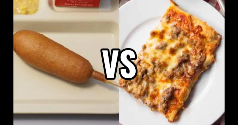 Corn Dog vs. Square Pizza