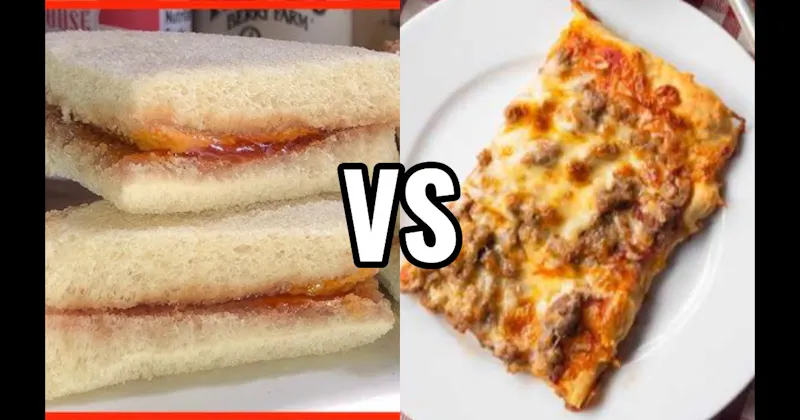 Peanut Butter & Jelly Sandwich vs. Square Pizza