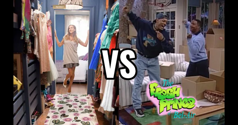 Carrie Bradshaw’s Apartment (Sex and the City) vs. The Banks Mansion (Fresh Prince of Bel-Air)
