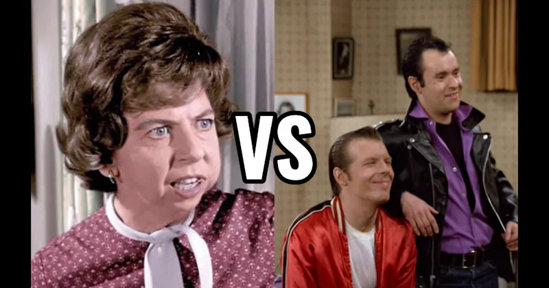 Gladys Kravitz ( Bewitched) vs. Lenny & Squiggy (Laverne & Shirley)