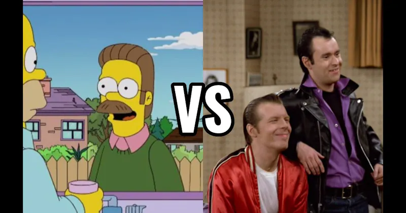 Lenny & Squiggy (Laverne & Shirley) vs. Ned Flanders (The Simpsons)