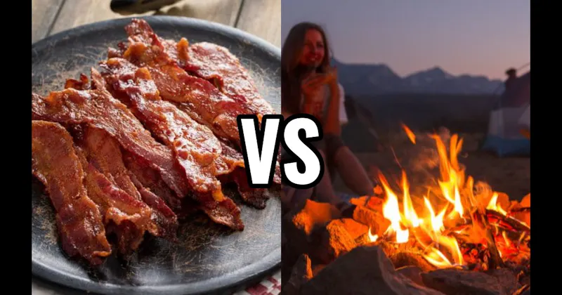 Bacon Cooking vs. Campfire Smoke