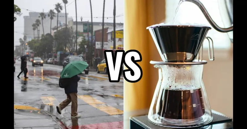 Coffee Brewing vs. Rain on Dry Pavement