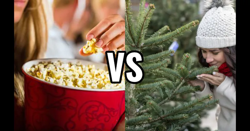 Pine / Christmas Tree vs. Popcorn at the Movies
