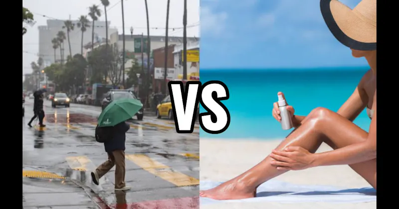 Rain on Dry Pavement vs. Sunscreen