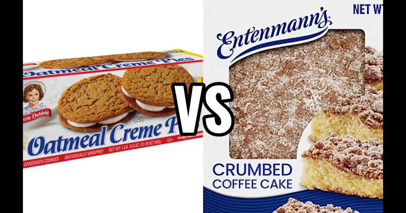 Entenmann’s Crumb Cake vs. Oatmeal Creme Pies (Little Debbie)