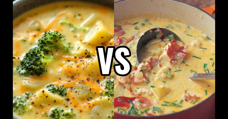 Broccoli Cheddar Soup vs. Lobster Bisque