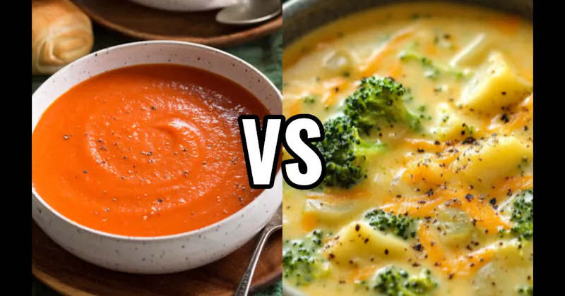 Broccoli Cheddar Soup vs. Tomato Soup