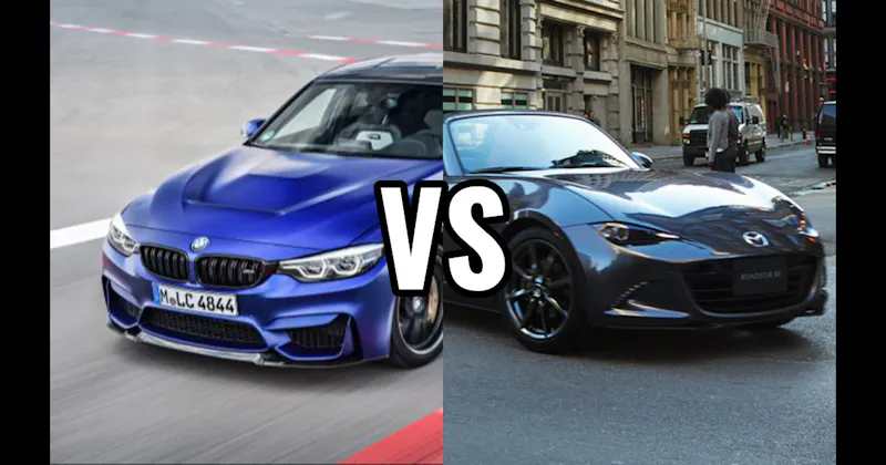 BMW M3 vs. Mazda MX-5 Miata