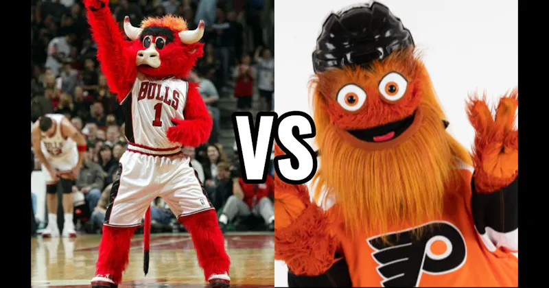 Benny the Bull (Chicago Bulls) vs. Gritty (Philadelphia Flyers)