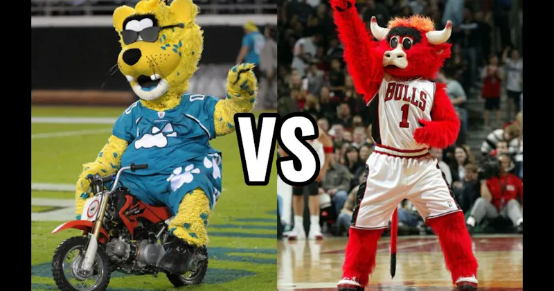 Benny the Bull (Chicago Bulls) vs. Jaxson de Ville (Jacksonville Jaguars)
