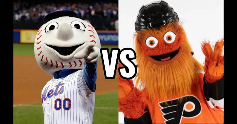 Gritty (Philadelphia Flyers) vs. Mr. Met (New York Mets)