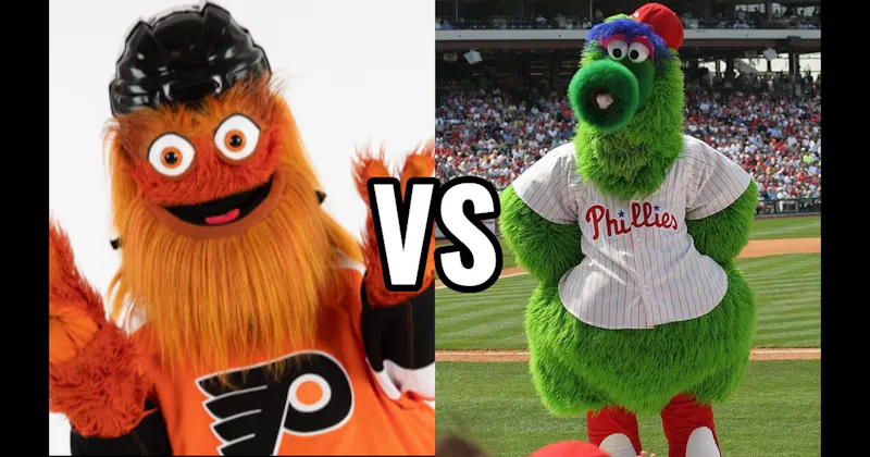 Gritty (Philadelphia Flyers) vs. Phillie Phanatic (Philadelphia Phillies)