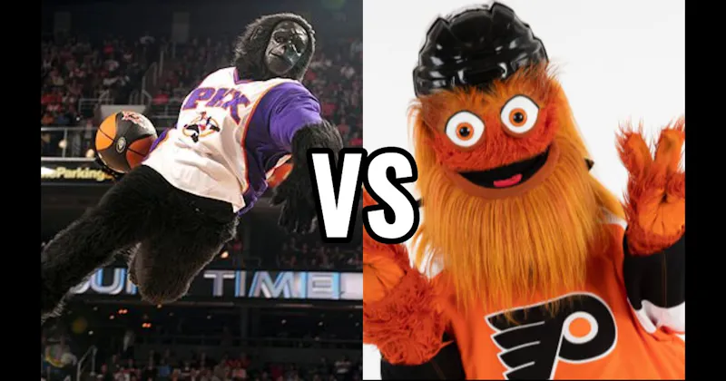 Gritty (Philadelphia Flyers) vs. The Suns Gorilla (Phoenix Suns)