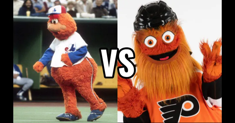 Gritty (Philadelphia Flyers) vs. Youppi! (Montreal Canadiens / Expos)