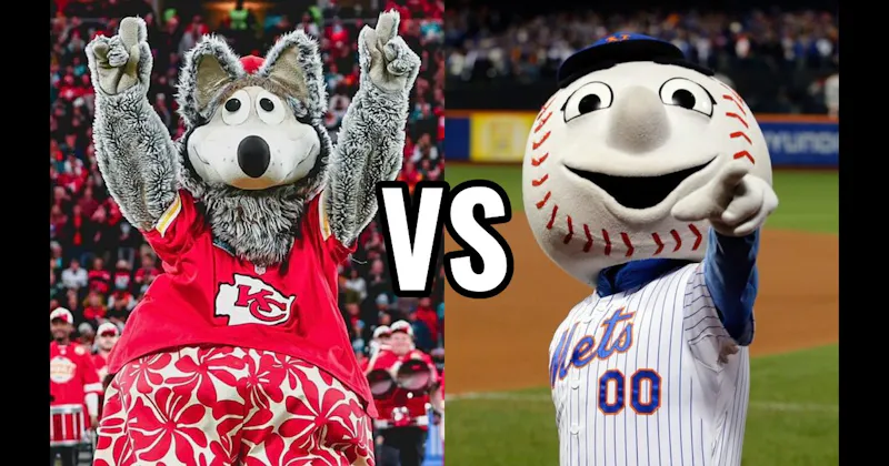 KC Wolf (Kansas City Chiefs) vs. Mr. Met (New York Mets)