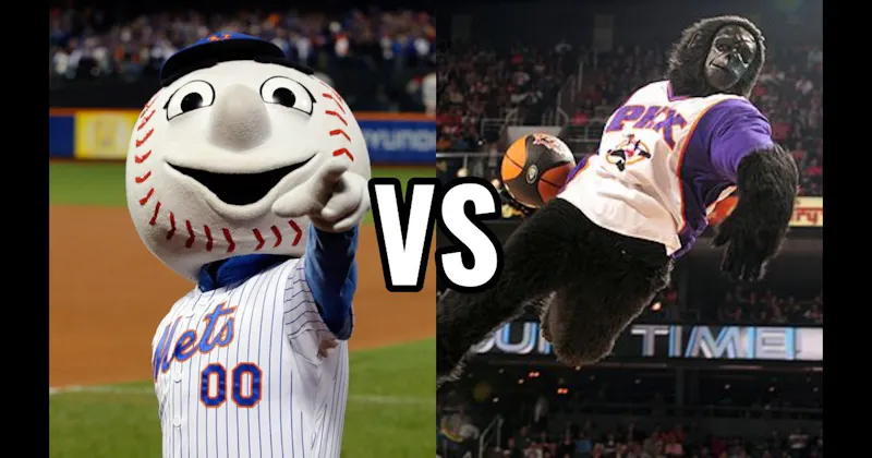 Mr. Met (New York Mets) vs. The Suns Gorilla (Phoenix Suns)