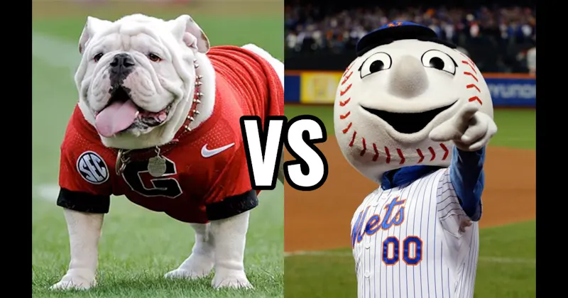 Mr. Met (New York Mets) vs. Uga (Georgia Bulldogs)