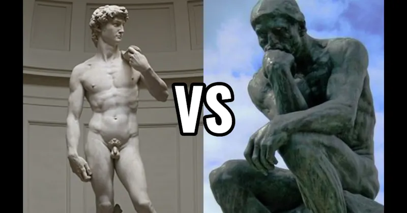 David by Michelangelo vs. The Thinker