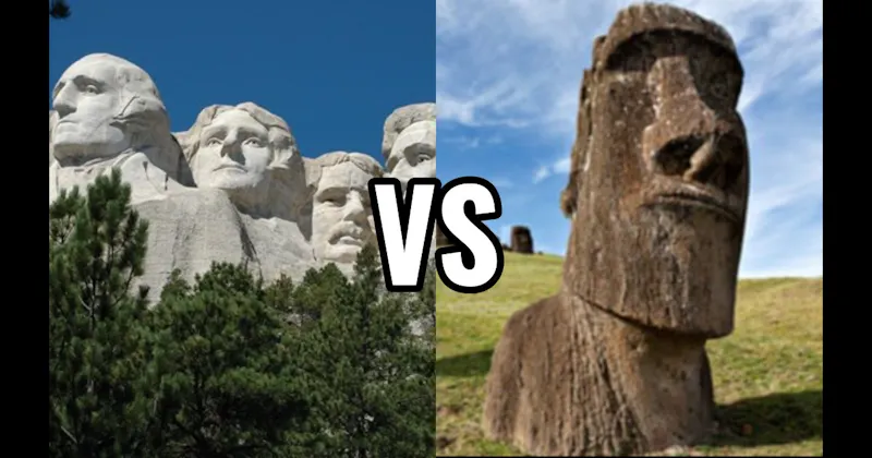 Moai of Easter Island vs. Mount Rushmore