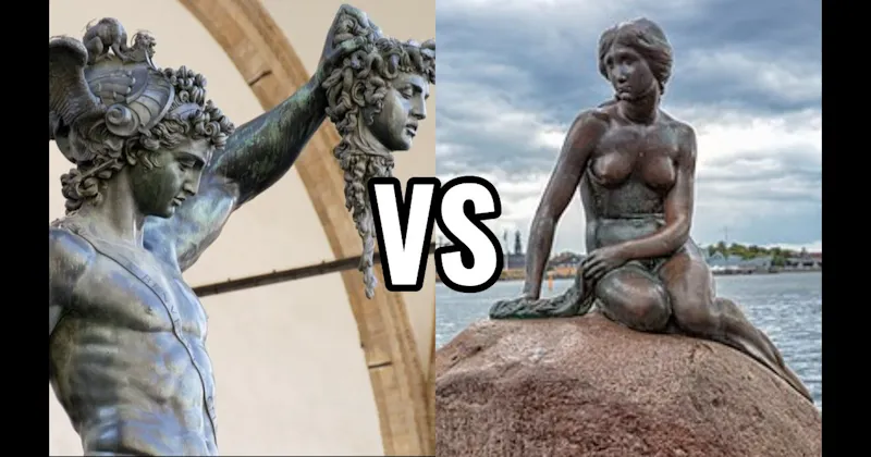 Perseus with the Head of Medusa vs. The Little Mermaid