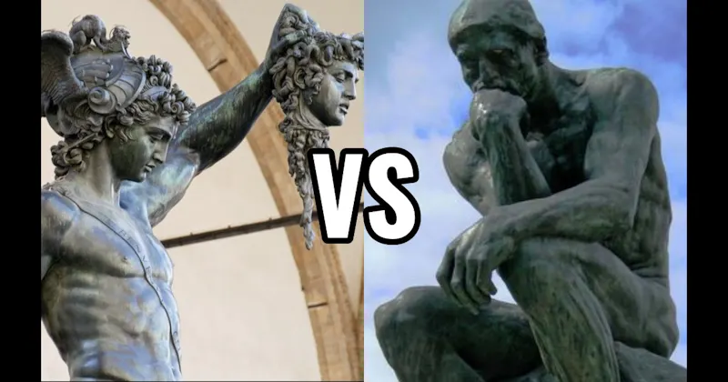 Perseus with the Head of Medusa vs. The Thinker