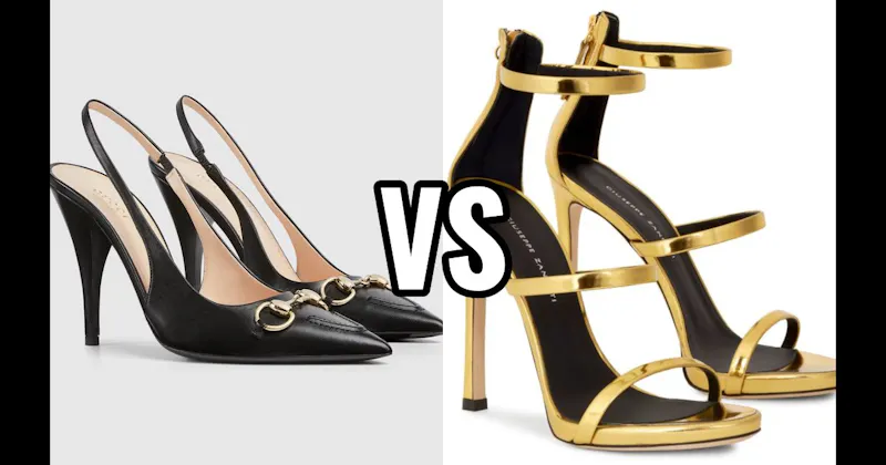 Harmony Sandals (Giuseppe Zanotti) vs. Horsebit High-Heel Pump (Gucci)
