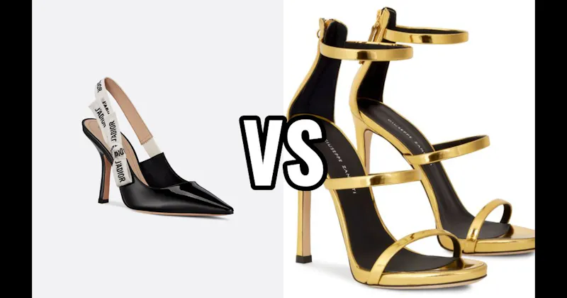 Harmony Sandals (Giuseppe Zanotti) vs. J’Adior Slingback Pump (Dior)