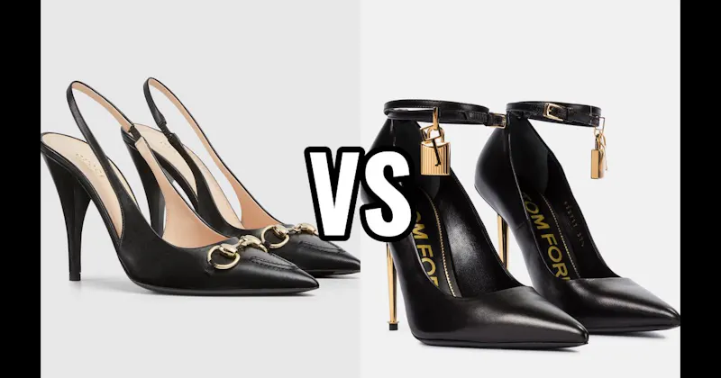 Horsebit High-Heel Pump (Gucci) vs. Padlock Ankle-Strap Pump (Tom Ford)