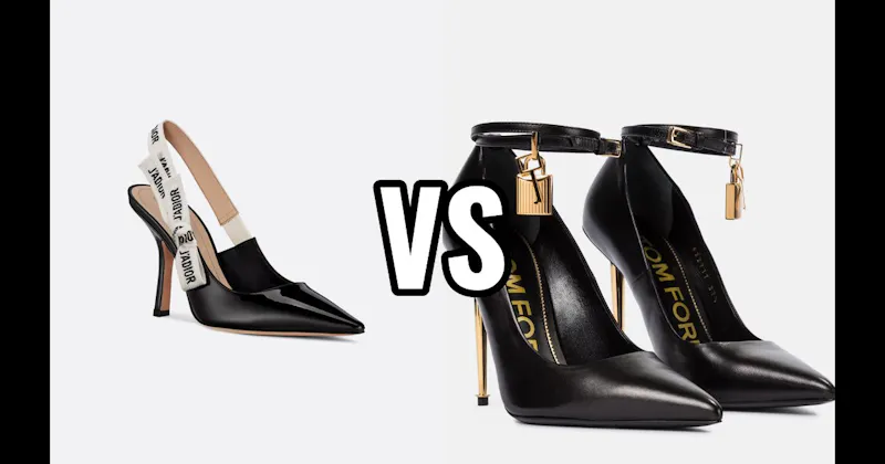 J’Adior Slingback Pump (Dior) vs. Padlock Ankle-Strap Pump (Tom Ford)