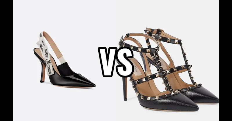 J’Adior Slingback Pump (Dior) vs. Rockstud Pump (Valentino)