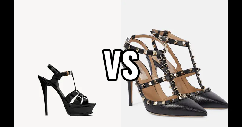Rockstud Pump (Valentino) vs. Tribute Sandal (YSL)
