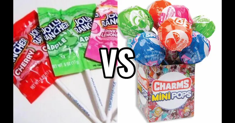 Charms Mini Pops vs. Jolly Rancher Lollipop