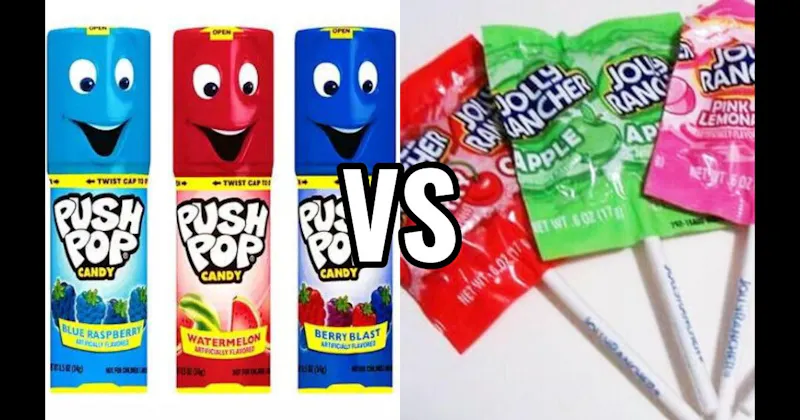 Jolly Rancher Lollipop vs. Push Pop
