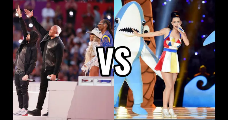 Dr. Dre / Snoop / Eminem / Kendrick / Mary J. Blige (2022) vs. Katy Perry (2015)