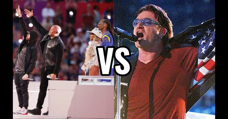 Dr. Dre / Snoop / Eminem / Kendrick / Mary J. Blige (2022) vs. U2 (2002)