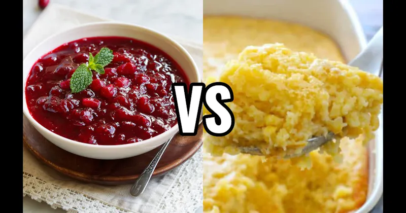 Corn Casserole vs. Cranberry Sauce